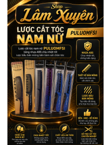 Lược cắt tóc nam nữ PULUOMFSI bằng nhựa ABS chịu nhiệt tốt lược bầu bãn mõng bền bám sát chân tóc