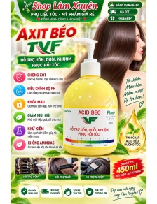 ACID BÉO TVF 450ml chống xót hỗ trợ điều chỉnh độ PH khóa màu, giảm mùi hôi khử kiềm không amoniac.