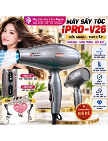 Máy sấy tóc Siêu Mạnh iPRO - V26 nhỏ gọn cao cấp sang trọng chất lượng tốt bền công suất cao gió mạnh.