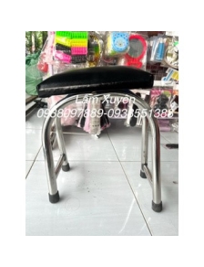 Ghế gác chân làm nail inox không gỉ chân to GIÁ RẺ nệm dày màu đen chuyên nghiệp cho salon chân cao không gỉ sét