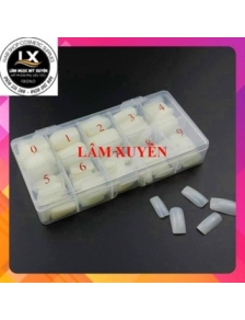 Móng úp chân siêu dài GIÁ RẺ hộp 500 móng đủ số từ 0 đến 9, dùng kèm keo dán móng, có 2 màu tự nhiên và màu trong