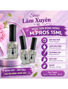 Nước sơn bóng móng M.PROS 15ml sơn mau khô, chất sơn lỏng, vẽ không lem, nhỏ gọn dễ sử dụng giá rẻ