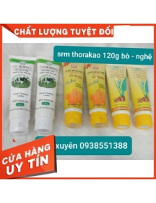 Sữa Rửa Mặt chiết xuất Sữa Bò  120g - Nghệ  100g Trắng Da Thorakao  FREESHIP không bọt,làm sạch bụi bẩn bã nhờn