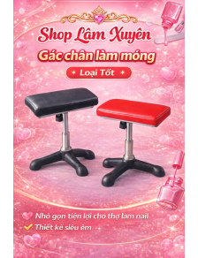 Gác chân làm móng Loại Tốt đen, đỏ nhỏ gọn tiện lợi cho thợ làm nail thiết kế siêu êm