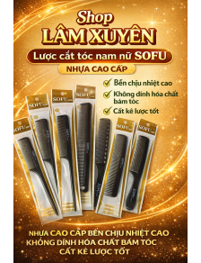 Lược cắt tóc nam nữ Sofu nhựa cao cấp bền chịu nhiệt cao không dính hóa chất bám tóc cắt kê lược tốt
