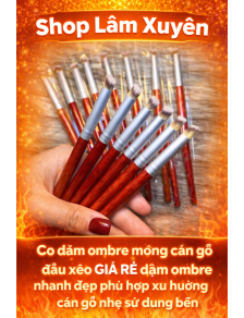 Cọ dặm ombre móng cán gỗ đầu xéo GIÁ RẺ dặm ombre nhanh đẹp phù hợp xu hướng cán gỗ nhẹ sử dụng bền.