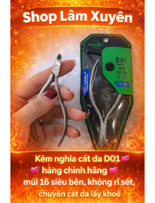 Kềm nghĩa cắt da D01 hàng chính hãng mũi 16 siêu bén, không rỉ sét, chuyên cắt da lấy khóe