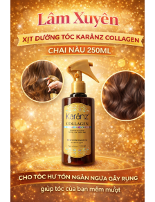 XỊT DƯỠNG TÓC KARANZ COLLAGEN CHAI NÂU 250ML cho tóc hư tổn ngăn ngừa gãy rụng giúp tóc của bạn mềm mượt