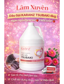 Dầu Gội KARANZ TSUBAKI 4kg Ngăn ngừa rụng tóc gái rẻ cho tiệm làm tóc, chai lớn dùng nhiều tiện hiệu quả