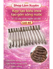 Kẹp tạo kiểu inox tạo gợn sóng nước vĩ 12 cây size ngăn và dài GIÁ RẺ tạo kiểu sóng nước tạo xoăn sóng nước gợn sóng
