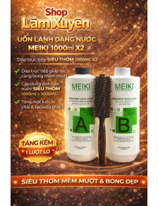 Uốn lạnh dạng nước MEIKI 1000ml X2 dập trực tiếp siêu thơm siêu căng bóng mềm mượt tặng kèm 1lượt lô