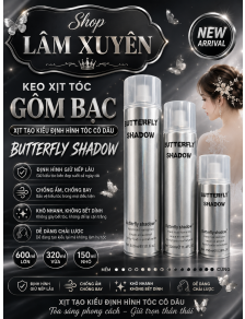 [Có 2 loại] Keo xịt tóc Gôm Bạc xịt tạo kiểu định hình bới tóc cô dâu BUTTERFLY SHADOW nhỏ lớn cứng