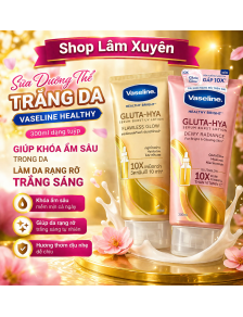 Sữa Dưỡng Thể Trắng Da Vaseline Healthy 300ml dạng tuýp Giúp khóa ẩm sâu trong da làm da rạng rỡ trắng sáng