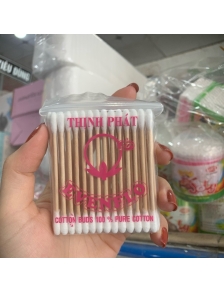 Tâm bông 2 đầu thân gỗ Thịnh Phát CHÍNH HÃNG mềm mịn thấm hút nước cao giúp làm sạch tai đa năng