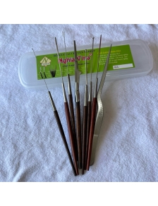 Bộ lấy ráy tai Nghĩa Vina 8 món cán gỗ không phai màu tặng kèm bông se có hộp nhựa bảo quản đơn giản