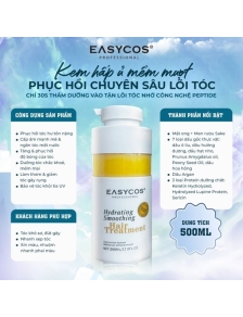 Hấp dầu phục hồi mềm mượt Easycos chai vòi 500ml bổ sung collagen & keratin thủy phân giúp phục hồi chuyên sâu lõi tóc