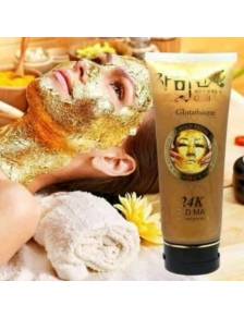 Tuýp mặt nạ màu vàng 24k 220ml hổ trợ giảm thâm trắng da có thành phần collagen skincare làm đẹp