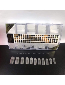 Móng úp tay phôm vuông trong  HSM hộp 500 móng màu trong màu tự nhiên GIÁ RẺ