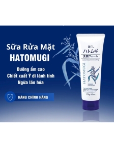 Sửa rửa mặt Hatomugi trắng tuýp 170g dưỡng trắng,dưỡng ẩm, sạch nhờn,ngừa mụn,an toàn mọi loại da.