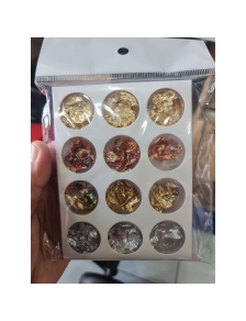 Set 12 hộp xà cừ mỏng giấy bạc nhúng kim tuyến rắc tròn lớn nhỏ trang trí móng nail đủ nhiều màu giá sỉ rẻ tốt