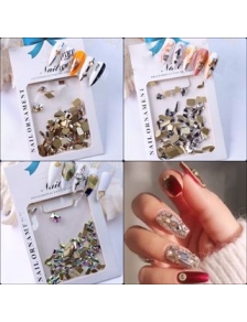 Đá Khối Chân Bằng AB Mix Đủ Size Đủ Hình, đá chân keo màu trắng đủ size ✨GIÁ RẺ✨Đá nail chân bằng gắ