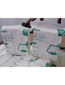 Bông tẩy trang coton miếng vuông ARASO bịch 210 miếng GIÁ RẺ không xù lông bề mặt mịn bông dai thấm hút tốt dễ xài