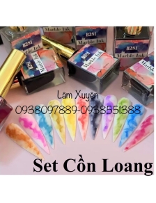 Cồn loang 12 màu B281 cao cấp FREESHIP cồn loang B281 15ml tự khô cồn loang vân đá dễ sử dụng cồn loang trắng đ