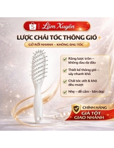 Lược đinh gỡ rối bàn cán nhựa MÀU TRẮNG bản nhỏ massage đầu chải tóc uốn rối bản cong chắc tay siêu bền cao cấp