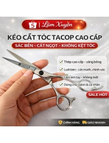 Kéo cắt tóc l TACOP nút đen GIÁ RẺ Chất liệu thép siêu bền, bén ngọt độ dài kéo 6.0
