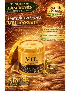 Hấp dầu giữ màu VIL 1000ml hủ màu vàng dạng kem siêu mềm mượt phục hồi khô xơ rãy rụng ƯU ĐÃI CỰC SỐC