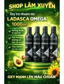 Oxy trợ nhuộm tóc LADASCA OMEGA 1000ml, hương thơm từ quả bơ, hạt hướng dương và hạt cải dễ chịu oxy mạnh lên màu chuẩn