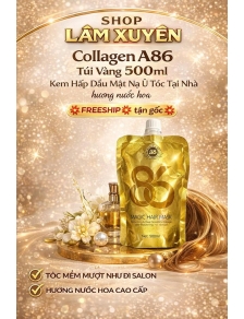 Collagen A86 túi vàng 500ml kem hấp dầu mặt nạ ủ tóc tại nhà cao cấp hương nước hoa Freeship tận gốc