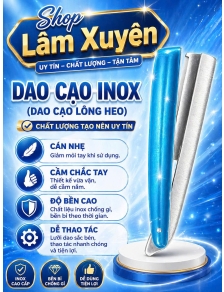 Dao cạo inox (dao cạo lông heo) cán nhẹ, cầm chắc tay, độ bền cao, dễ thao tác khi sử dụng.