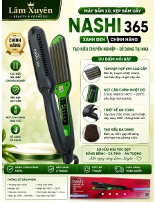 Máy bấm xù bấm gãy NASHI 365 xanh đen CHÍNH HÃNG có nút cân chỉnh nhiệt độ 5 mức 140°C-220°C bền đẹp