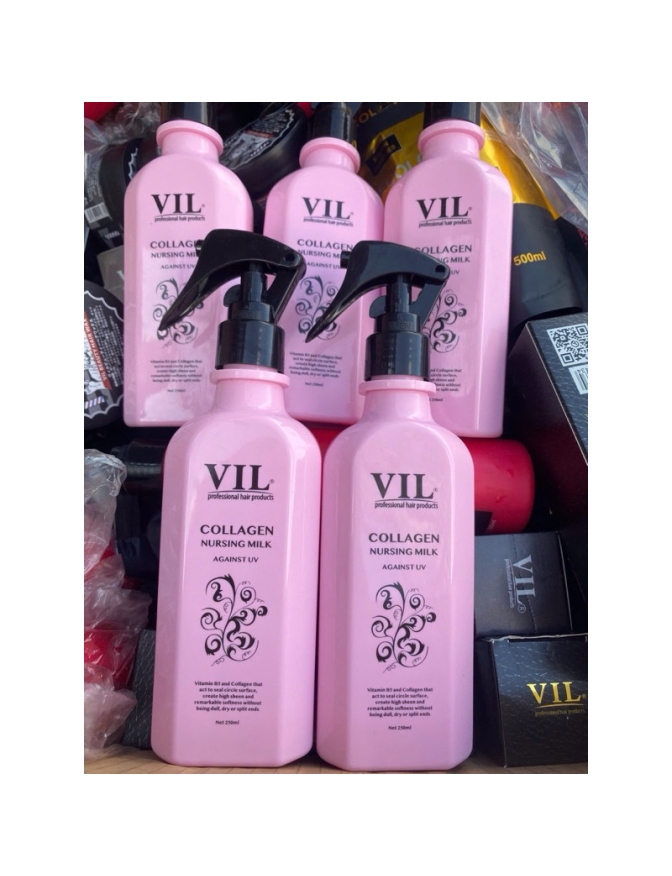 Sữa dưỡng collagen VIL 250ml Chai màu hồng có vòi xịt cao cấp tiện lợi an toàn hương thơm quyến rủ