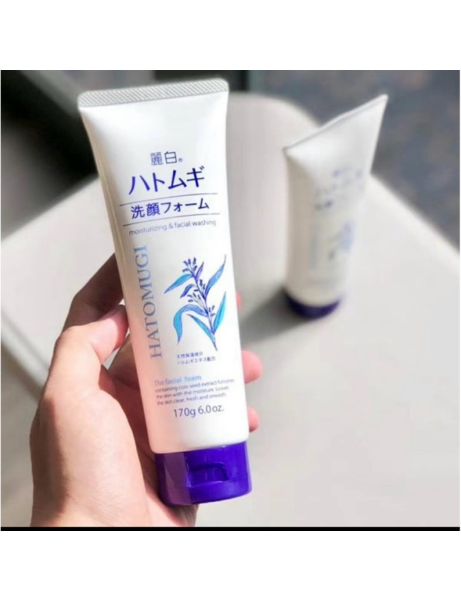Sửa rửa mặt Hatomugi trắng tuýp 170g dưỡng trắng,dưỡng ẩm, sạch nhờn,ngừa mụn,an toàn mọi loại da.