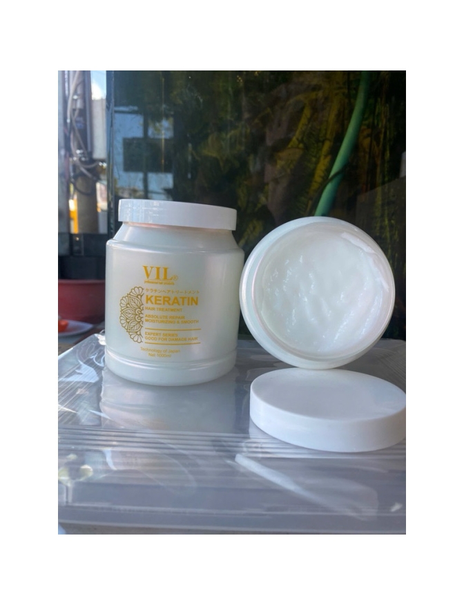 Hấp dầu tóc Keratin VIL HỦ TRẮNG phục hồi khô xơ hư tổn và nhuộm dạg kem sánh đặc hương phấn