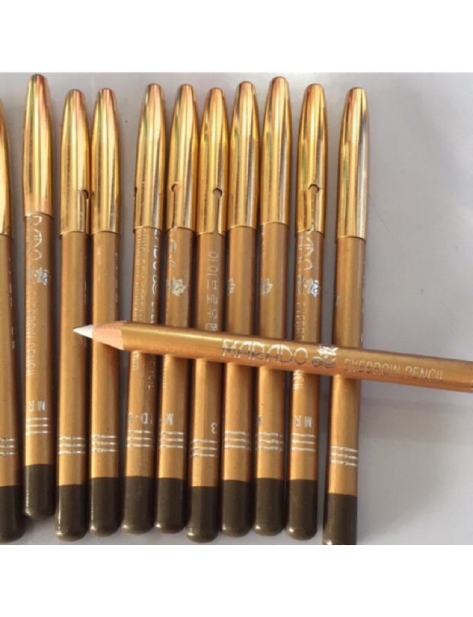 Chì kẻ chân mày MARADO nâu đen màu đen chì kẻ mềm kẻ mày kẻ mí mắt nhỏ gọn dễ mang theo có nắp chụp