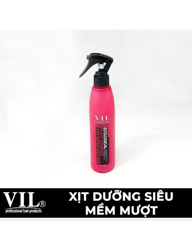 Xịt dưỡng tóc VIL đỏ 280ml phục hồi hư tổn giúp tóc mềm mượt chắc khoẻ dạg chai xịt có vòi an toàn