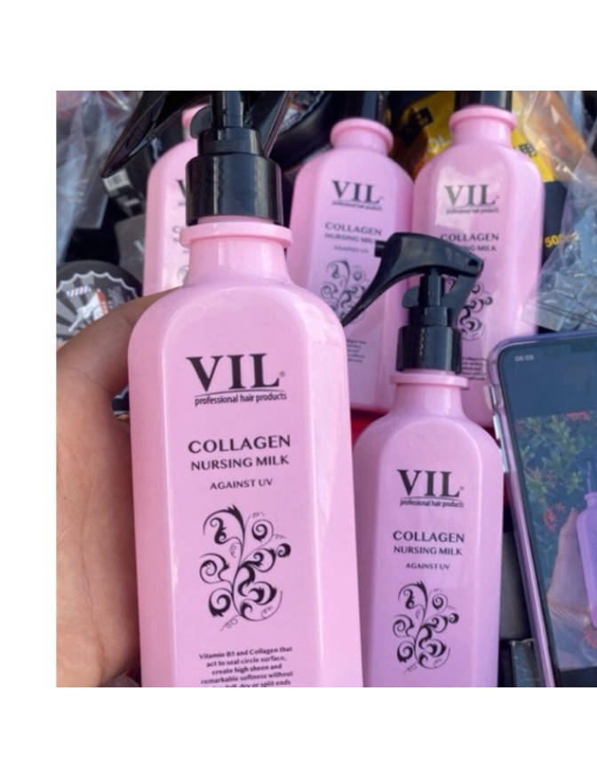 Sữa dưỡng collagen VIL 250ml Chai màu hồng có vòi xịt cao cấp tiện lợi an toàn hương thơm quyến rủ