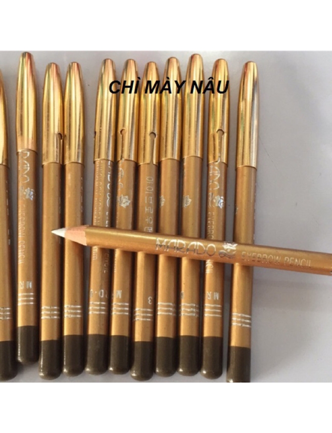 Chì kẻ chân mày MARADO nâu đen màu đen chì kẻ mềm kẻ mày kẻ mí mắt nhỏ gọn dễ mang theo có nắp chụp