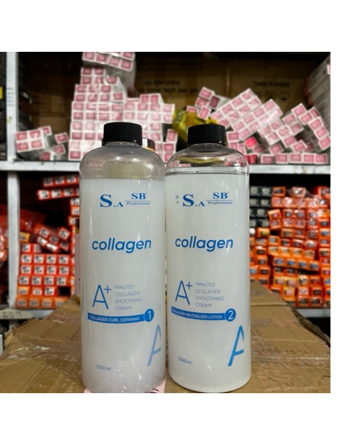 Bộ đôi uốn lạnh,dập uốn collagen SA.SB đa năng 1000ml dạng gel chiết xuất collagen siêu dưỡng