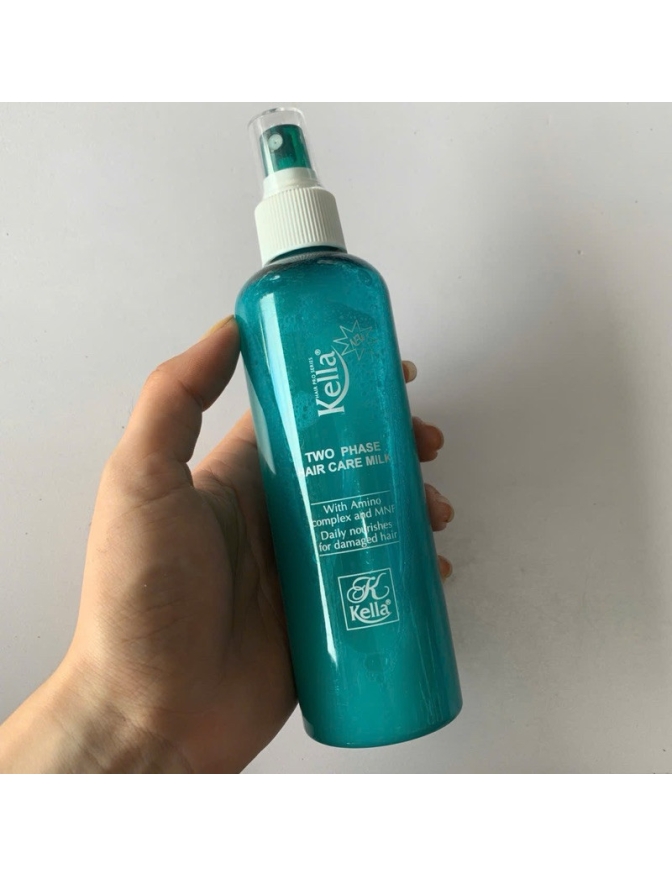 Xịt dưỡng KELLA chống nhiệt màu xanh chai 250ml hương thơm