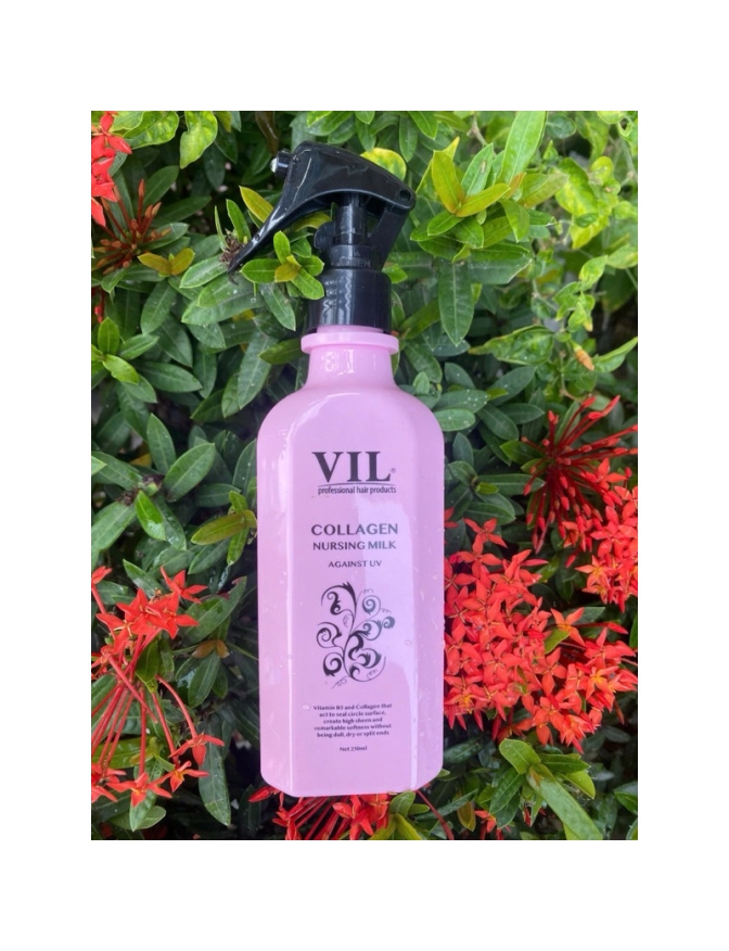 Sữa dưỡng collagen VIL 250ml Chai màu hồng có vòi xịt cao cấp tiện lợi an toàn hương thơm quyến rủ