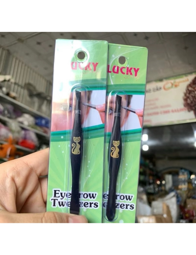 Nhíp nhổ râu lông nách hiệu con mèo thép không rỉ mủi xéo cao cấp