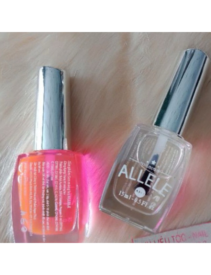 Sơn móng tay bóng trắng Alele 15ml chất Sơn lỏng bảo vệ màu tốt