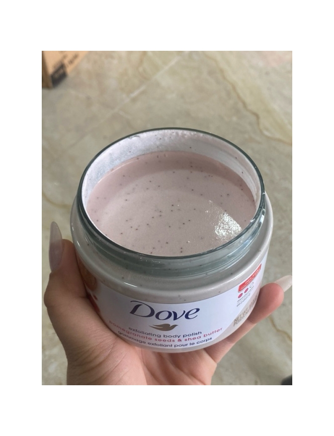 Tẩy da chết Dove hương lựu đỏ dưỡng body cho mọi loại da 298g hỗ trợ dưỡng ẩm, dưỡng sáng da body.
