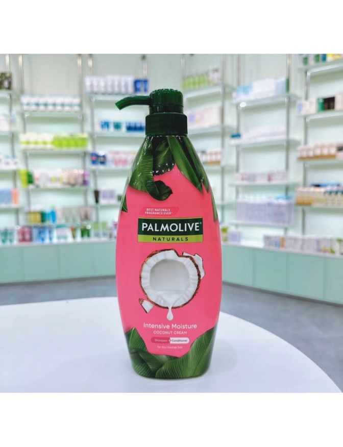 Dầu gọi xả 2 trong 1 Palmolive sữa dừa chiết xuất từ thiên nhiên dưỡng ẩm tóc 600ml vòi xịt tiện lợi