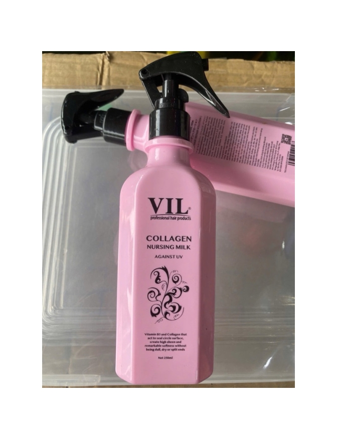 Sữa dưỡng collagen VIL 250ml Chai màu hồng có vòi xịt cao cấp tiện lợi an toàn hương thơm quyến rủ