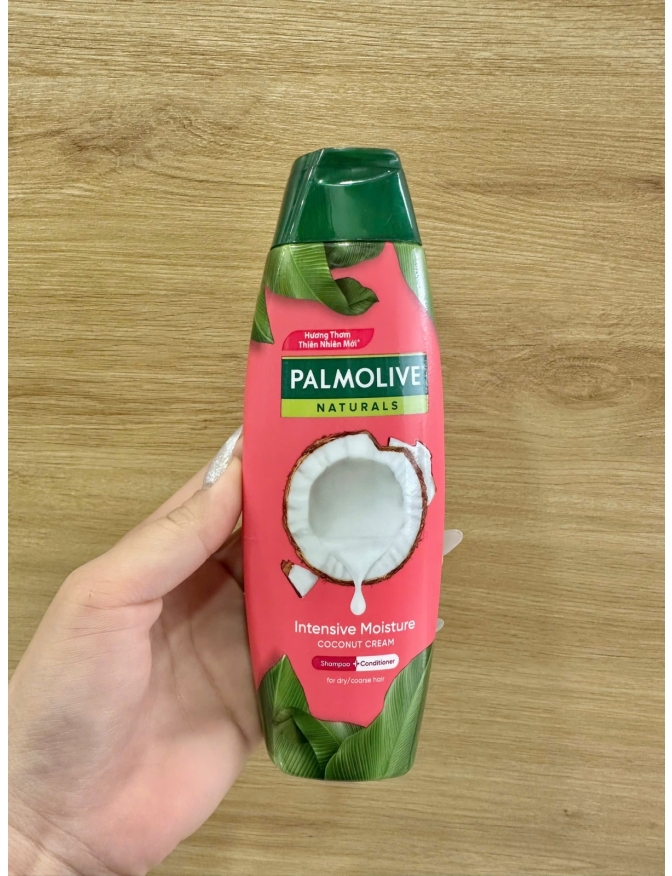Dầu gọi xả 2 trong 1 Palmolive sữa dừa chiết xuất từ thiên nhiên dưỡng ẩm tóc 180ml vòi xịt tiện lợi
